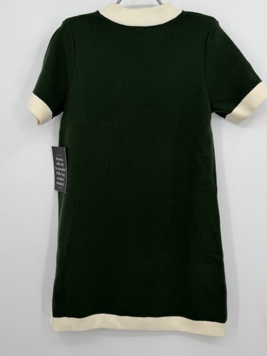 Tuckernuck Women's Merritt Knit Dress Mini Shift Green/Cream Pocket size S Small - Picture 6 of 8